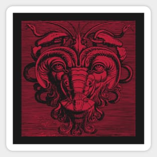 Cool Red Lobster Face Illusion Holding Snakes in the Claws Sticker